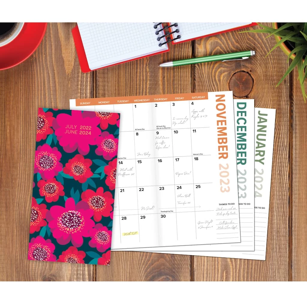 Promo 👍 Pink Floral 2022-2024 Two-Year Pocket Academic Planner by Willow Creek Press ❤️ 2 Promo 👍 Pink Floral 2022-2024 Two-Year Pocket Academic Planner by Willow Creek Press ❤️ - Image 2