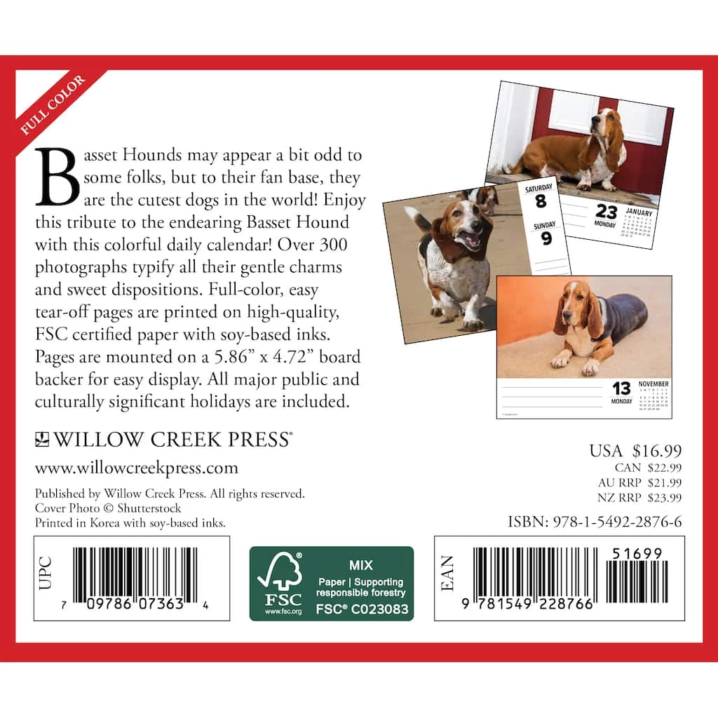 Top 10 🤩 2023 Basset Hounds Box Calendar by Willow Creek Press ✨ 2 Top 10 🤩 2023 Basset Hounds Box Calendar by Willow Creek Press ✨ - Image 2
