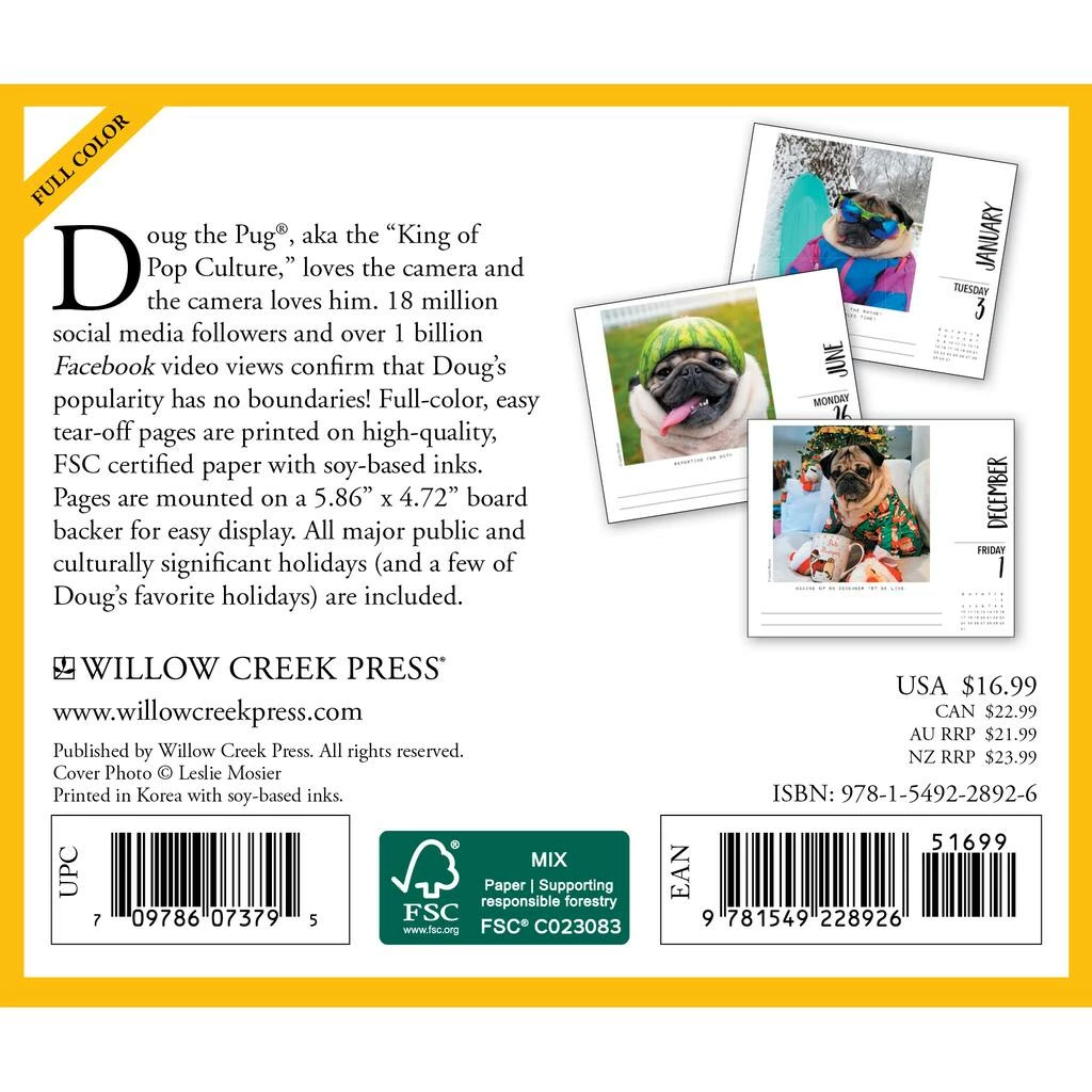 Top 10 ๐ 2023 Doug the Pug Box Calendar by Willow Creek Press ๐ 2 Top 10 ๐ 2023 Doug the Pug Box Calendar by Willow Creek Press ๐ - Image 2