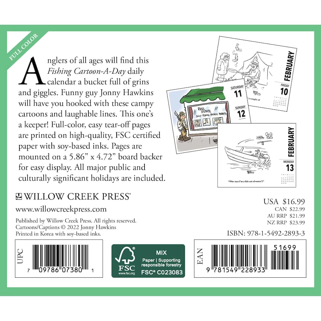 Budget ๐คฉ 2023 Fishing Cartoon A Day Box Calendar by Willow Creek Press ๐ 2 Budget ๐คฉ 2023 Fishing Cartoon A Day Box Calendar by Willow Creek Press ๐ - Image 2
