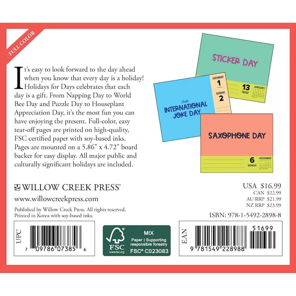 Top 10 ⭐ 2023 Holidays for Days Box Calendar by Willow Creek Press 🎉 2 Top 10 ⭐ 2023 Holidays for Days Box Calendar by Willow Creek Press 🎉 - Image 2