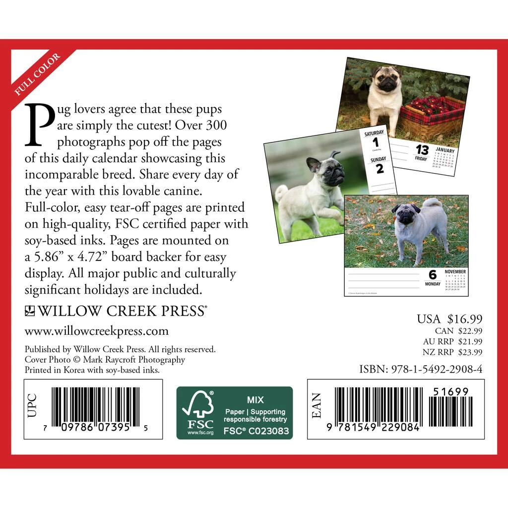 Hot Sale ๐ฏ 2023 Pugs Box Calendar by Willow Creek Press ๐ 2 Hot Sale ๐ฏ 2023 Pugs Box Calendar by Willow Creek Press ๐ - Image 2