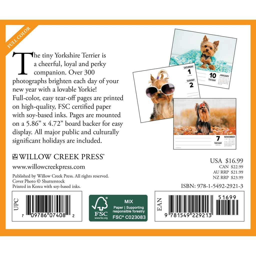 Coupon โญ 2023 Yorkies Daily Box Calendar by Willow Creek Press ๐ 2 Coupon โญ 2023 Yorkies Daily Box Calendar by Willow Creek Press ๐ - Image 2