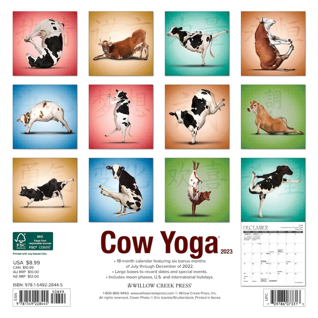 Discount ❤️ 2023 Cow Yoga Mini Wall Calendar by Willow Creek Press ✔️ 2 Discount ❤️ 2023 Cow Yoga Mini Wall Calendar by Willow Creek Press ✔️ - Image 2