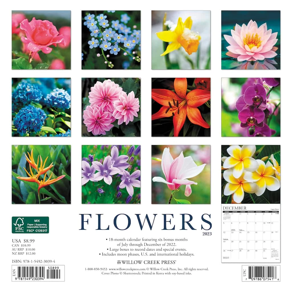 Promo 👍 2023 Flowers Mini Wall Calendar by Willow Creek Press 😍 2 Promo 👍 2023 Flowers Mini Wall Calendar by Willow Creek Press 😍 - Image 2
