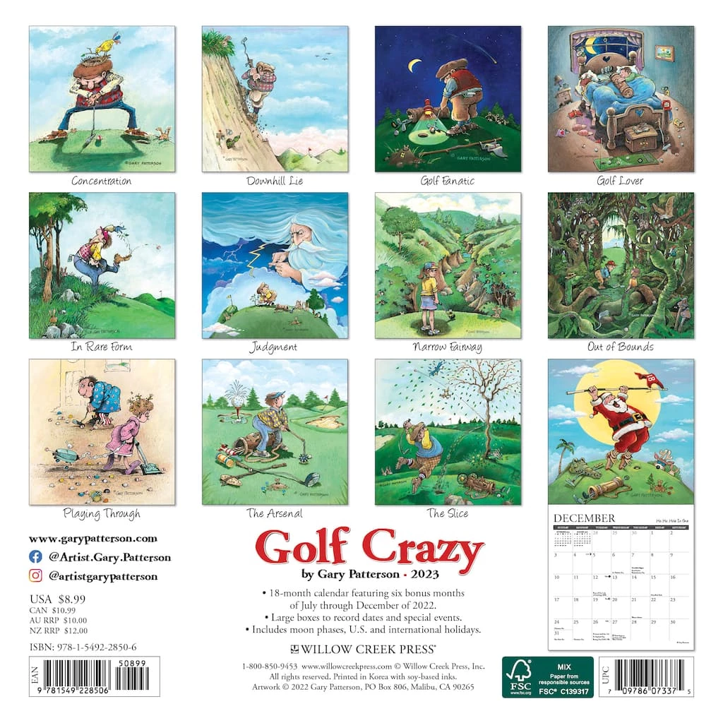 Coupon ✔️ 2023 Golf Crazy Gary Patterson Mini Wall Calendar by Willow Creek Press 👏 2 Coupon ✔️ 2023 Golf Crazy Gary Patterson Mini Wall Calendar by Willow Creek Press 👏 - Image 2