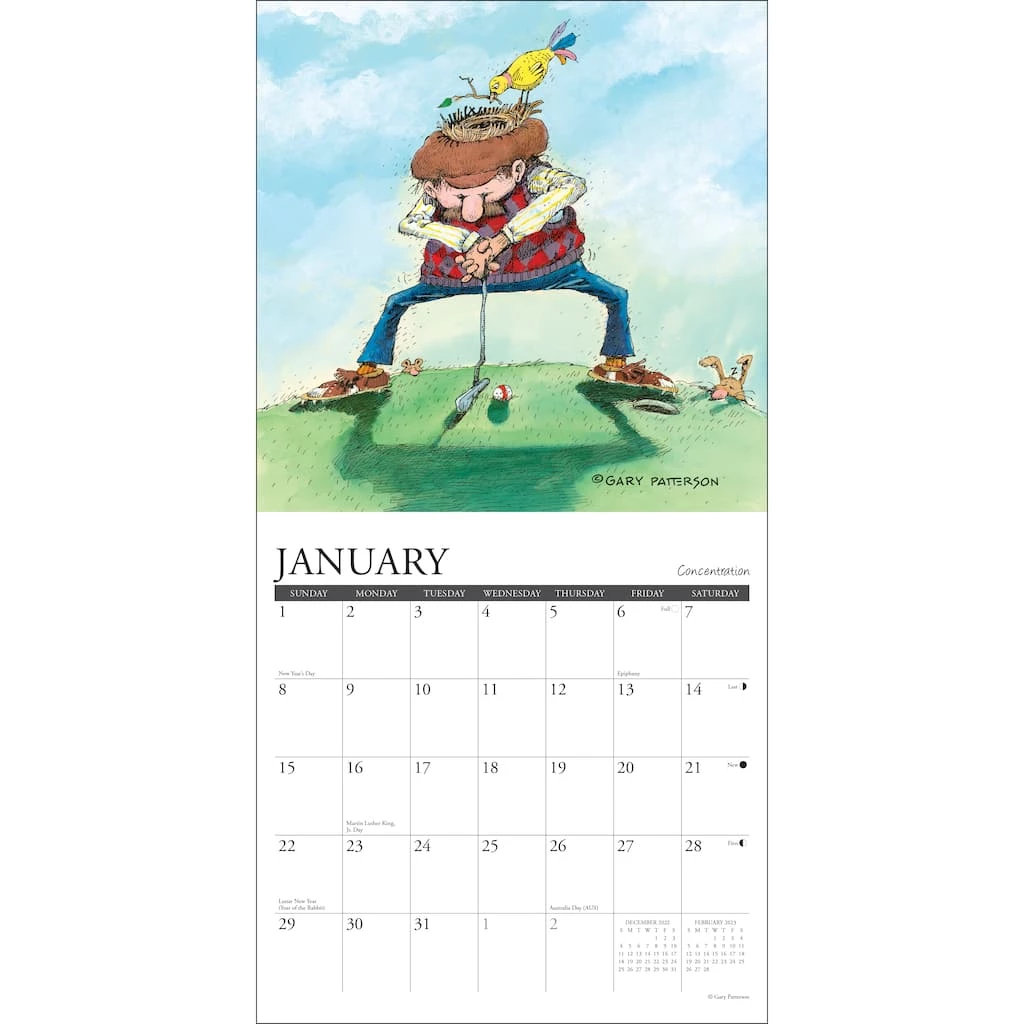 Coupon ✔️ 2023 Golf Crazy Gary Patterson Mini Wall Calendar by Willow Creek Press 👏 3 Coupon ✔️ 2023 Golf Crazy Gary Patterson Mini Wall Calendar by Willow Creek Press 👏 - Image 3
