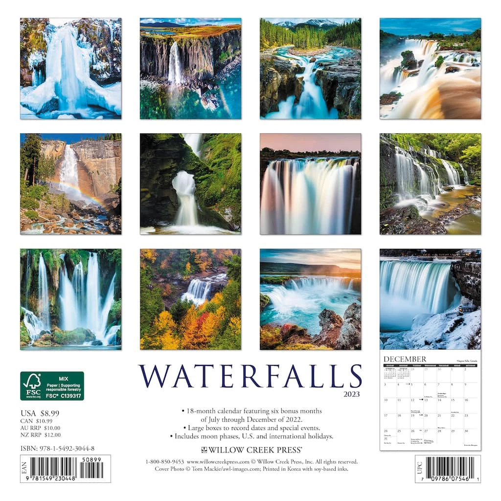 Best Sale 🔥 2023 Waterfalls Mini Wall Calendar by Willow Creek Press 🎉 2 Best Sale 🔥 2023 Waterfalls Mini Wall Calendar by Willow Creek Press 🎉 - Image 2