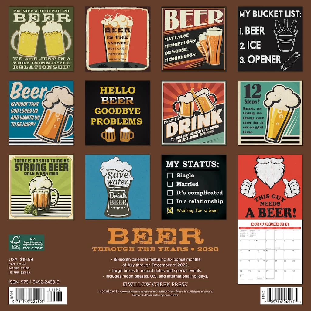 Hot Sale ๐ 2023 Beer Through Years Wall Calendar by Willow Creek Press ๐ 2 Hot Sale ๐ 2023 Beer Through Years Wall Calendar by Willow Creek Press ๐ - Image 2