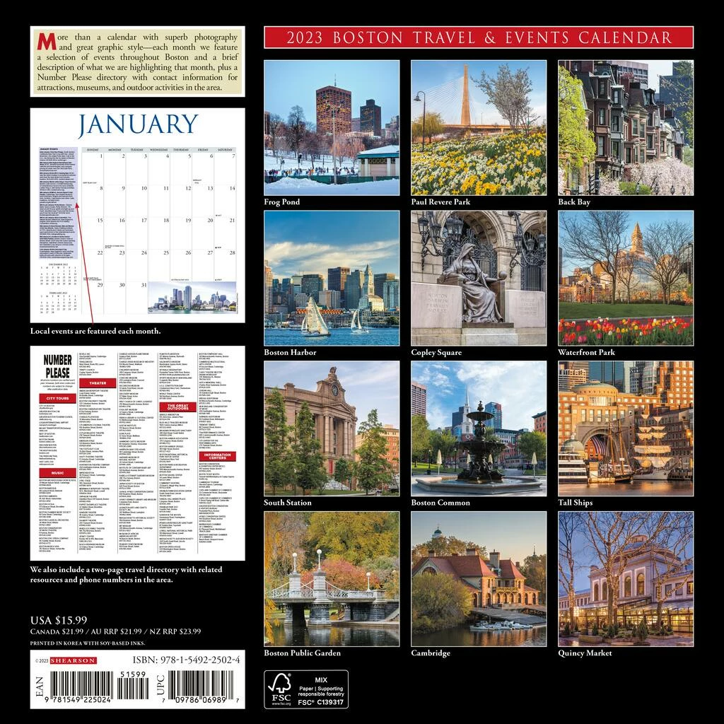 Cheap 🎁 2023 Boston Wall Calendar by Willow Creek Press 💯 2 Cheap 🎁 2023 Boston Wall Calendar by Willow Creek Press 💯 - Image 2