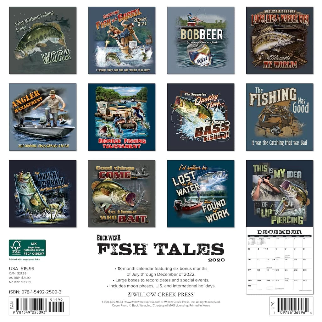 Deals ๐ 2023 Buck Wear's Fishing Tales Wall Calendar by Willow Creek Press ๐งจ 2 Deals ๐ 2023 Buck Wear's Fishing Tales Wall Calendar by Willow Creek Press ๐งจ - Image 2