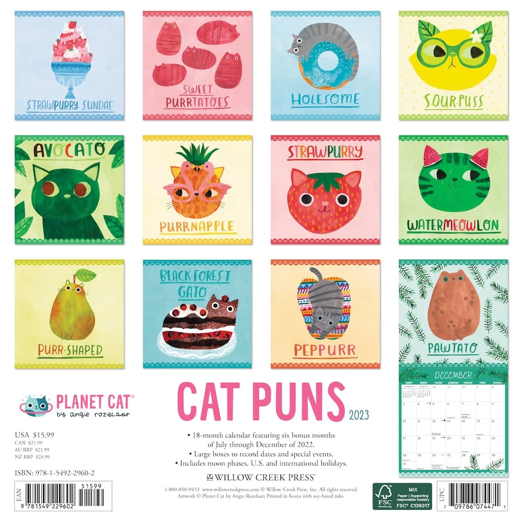 Budget ✔️ 2023 Cat Puns Wall Calendar by Willow Creek Press ✔️ 2 Budget ✔️ 2023 Cat Puns Wall Calendar by Willow Creek Press ✔️ - Image 2
