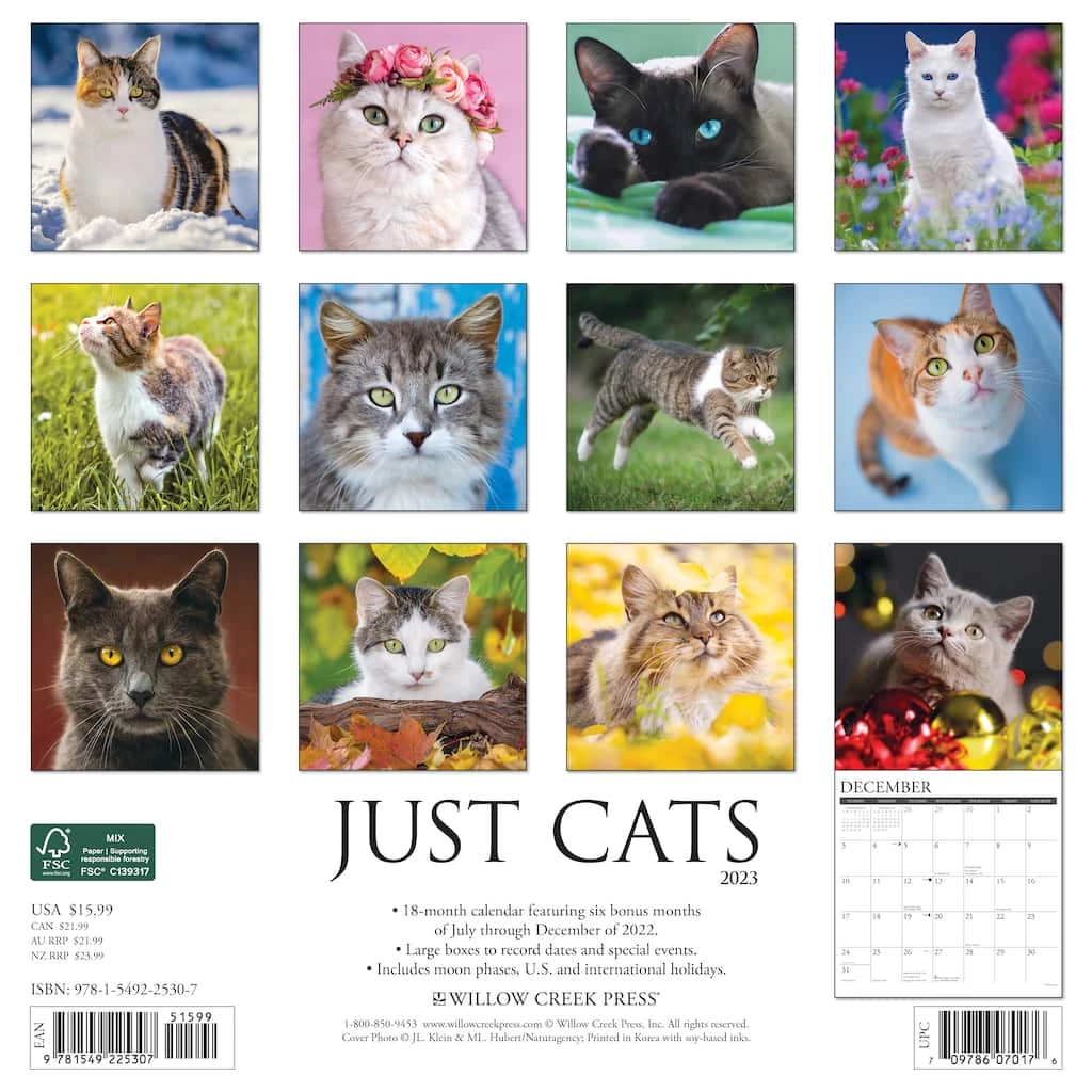 New ๐ 2023 Just Cats Wall Calendar by Willow Creek Press ๐ฏ 2 New ๐ 2023 Just Cats Wall Calendar by Willow Creek Press ๐ฏ - Image 2