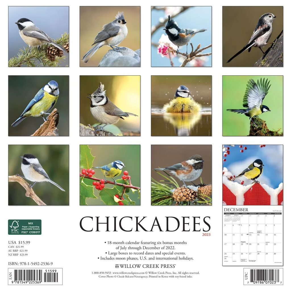 Deals ❤️ 2023 Chickadees Wall Calendar by Willow Creek Press 😉 2 Deals ❤️ 2023 Chickadees Wall Calendar by Willow Creek Press 😉 - Image 2