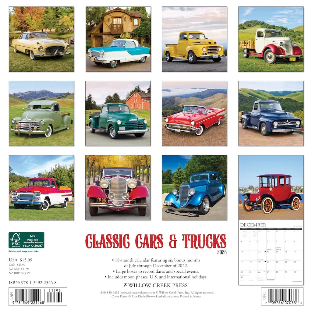 Wholesale ✨ 2023 Classic Cars & Trucks Wall Calendar by Willow Creek Press ⭐ 2 Wholesale ✨ 2023 Classic Cars & Trucks Wall Calendar by Willow Creek Press ⭐ - Image 2