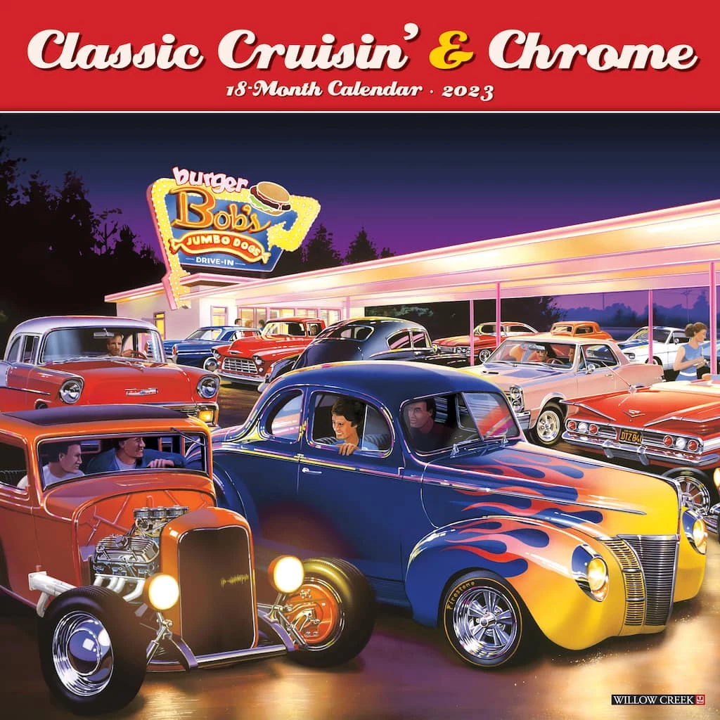 Cheap 🎉 2023 Classic Cruisin' & Chrome Wall Calendar by Willow Creek Press ✨ 1 Cheap 🎉 2023 Classic Cruisin' & Chrome Wall Calendar by Willow Creek Press ✨