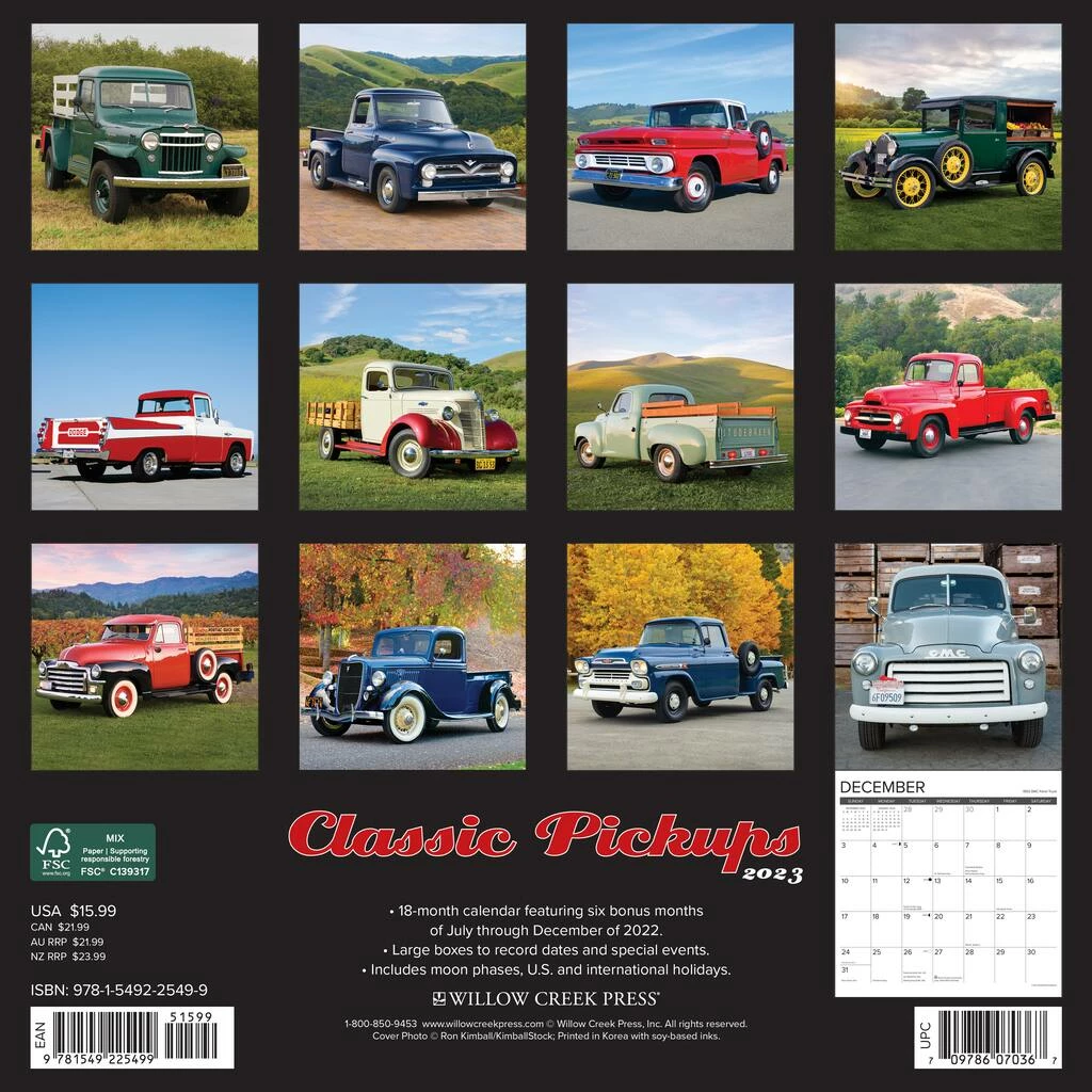 Buy ๐ 2023 Classic Pickups Wall Calendar by Willow Creek Press โค๏ธ 2 Buy ๐ 2023 Classic Pickups Wall Calendar by Willow Creek Press โค๏ธ - Image 2