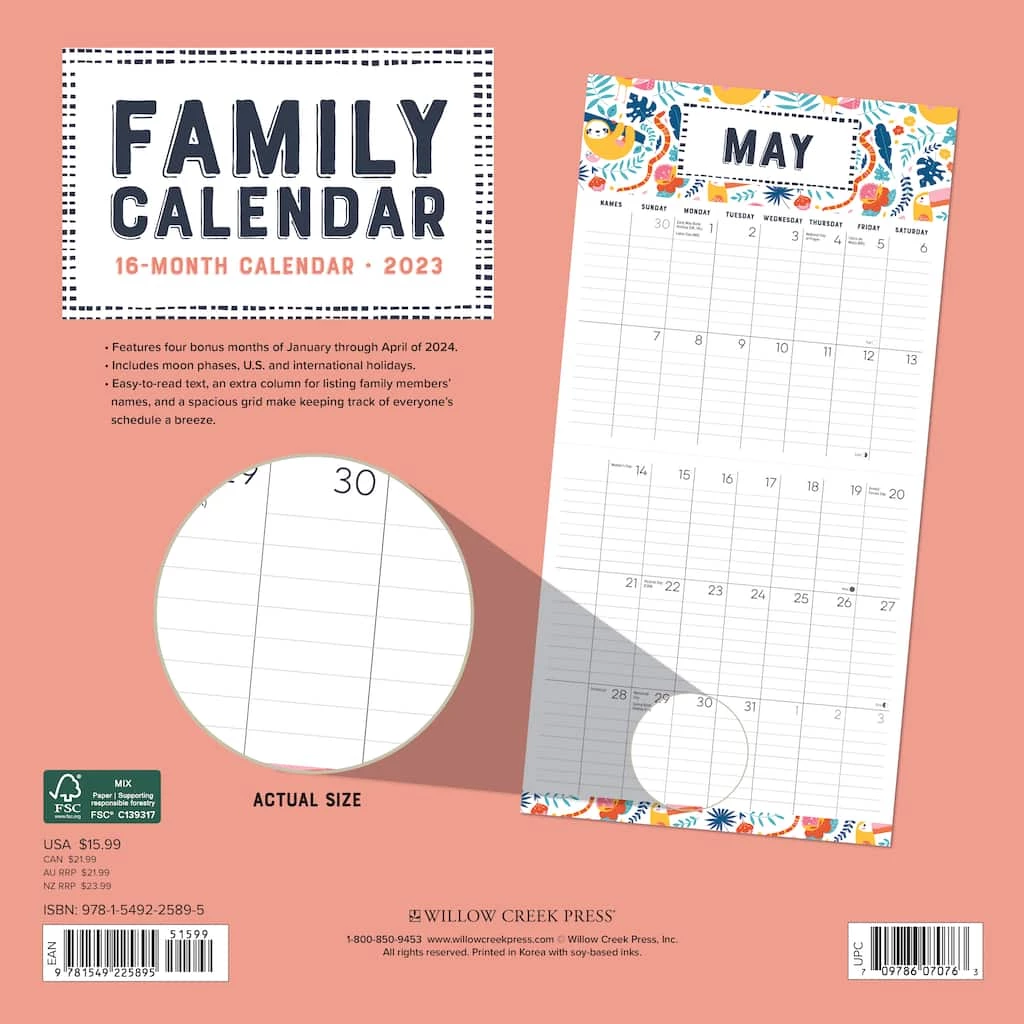 Budget 🌟 2023 Family Planner Wall Calendar by Willow Creek Press 🤩 2 Budget 🌟 2023 Family Planner Wall Calendar by Willow Creek Press 🤩 - Image 2