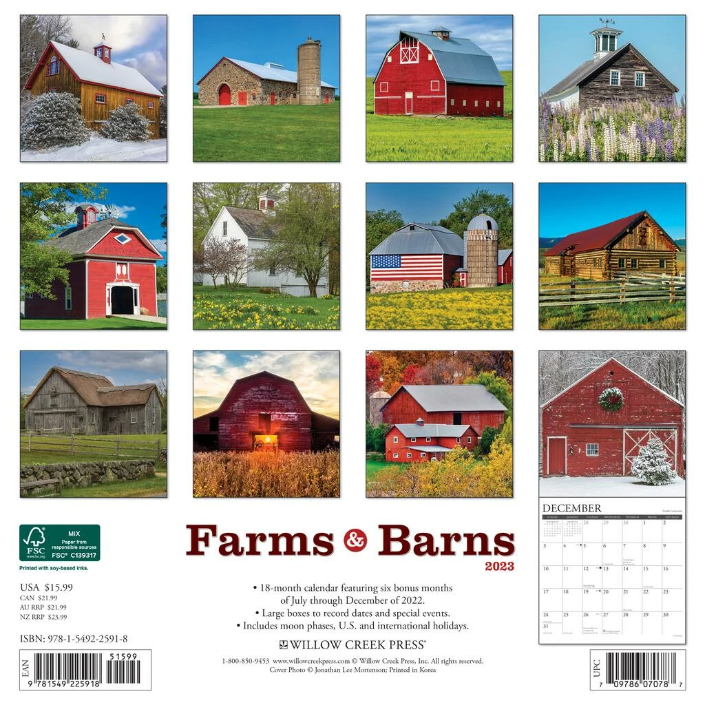 Best Sale 🥰 2023 Farms & Barns Wall Calendar by Willow Creek Press 🔔 2 Best Sale 🥰 2023 Farms & Barns Wall Calendar by Willow Creek Press 🔔 - Image 2