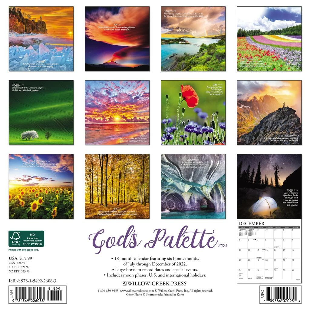 Best Sale ๐คฉ 2023 God's Palette Wall Calendar by Willow Creek Press ๐งจ 2 Best Sale ๐คฉ 2023 God's Palette Wall Calendar by Willow Creek Press ๐งจ - Image 2
