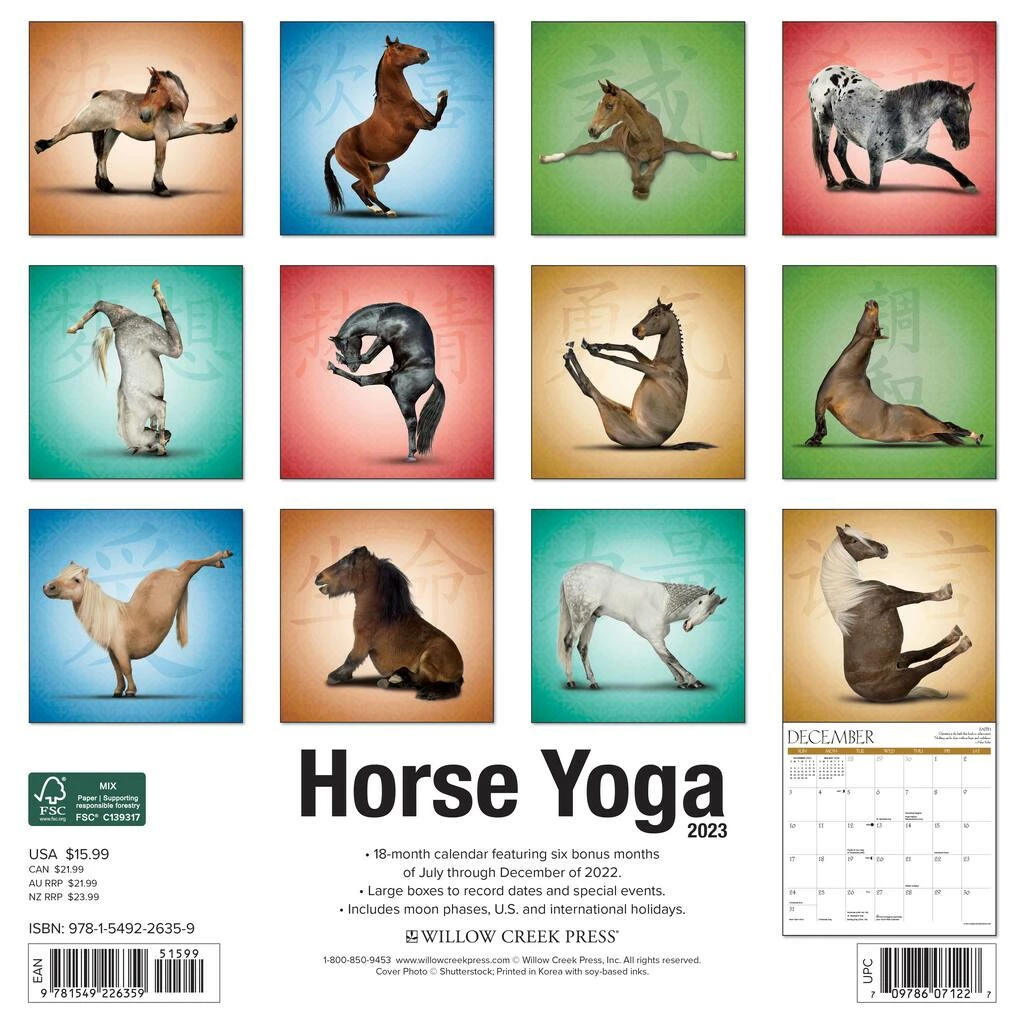 Outlet 🌟 2023 Horse Yoga Wall Calendar by Willow Creek Press 🛒 2 Outlet 🌟 2023 Horse Yoga Wall Calendar by Willow Creek Press 🛒 - Image 2