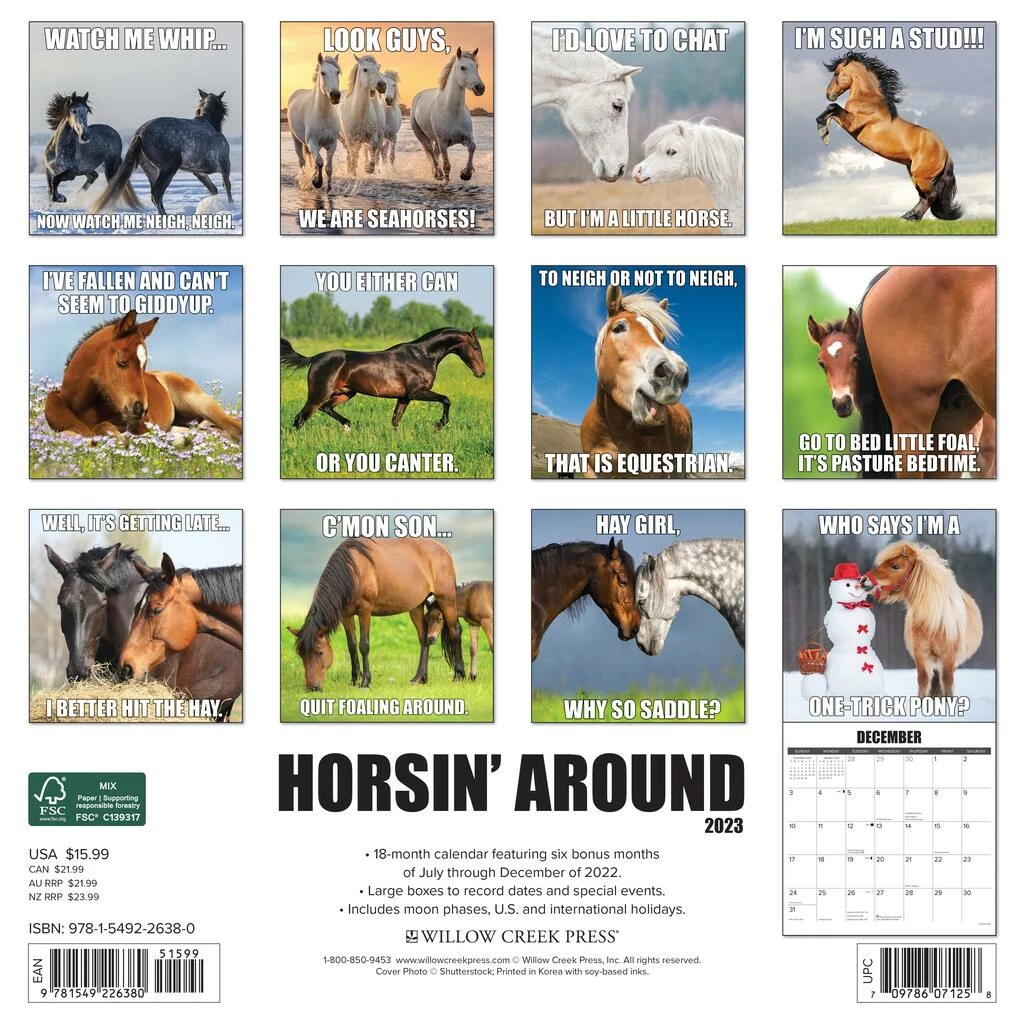 Flash Sale ๐ 2023 Horsin' Around Wall Calendar by Willow Creek Press โ 2 Flash Sale ๐ 2023 Horsin' Around Wall Calendar by Willow Creek Press โ - Image 2