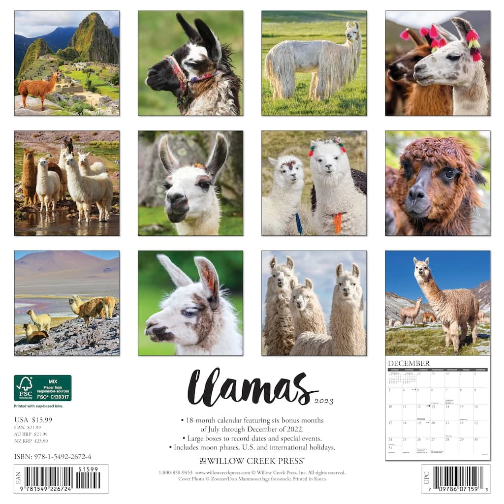 Best Pirce π 2023 Llamas Wall Calendar by Willow Creek Press β 2 Best Pirce π 2023 Llamas Wall Calendar by Willow Creek Press β - Image 2