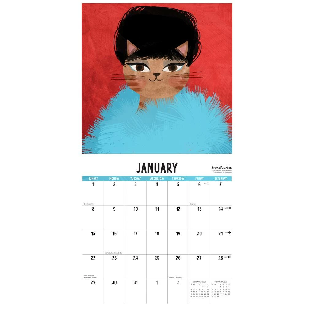 New ๐ 2023 Mewsic Legends Wall Calendar by Willow Creek Press ๐ 3 New ๐ 2023 Mewsic Legends Wall Calendar by Willow Creek Press ๐ - Image 3