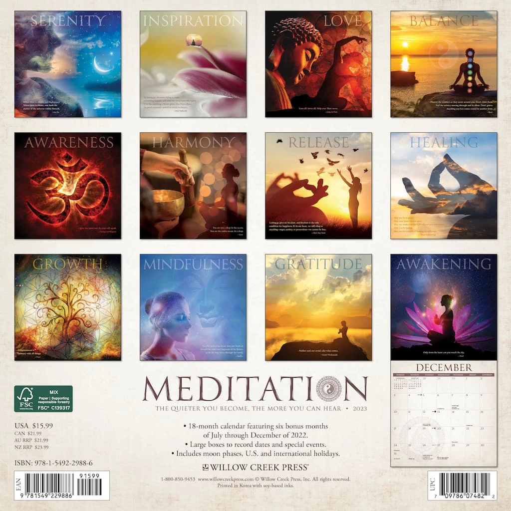 Best Pirce 💯 2023 Meditation Wall Calendar by Willow Creek Press 🛒 2 Best Pirce 💯 2023 Meditation Wall Calendar by Willow Creek Press 🛒 - Image 2