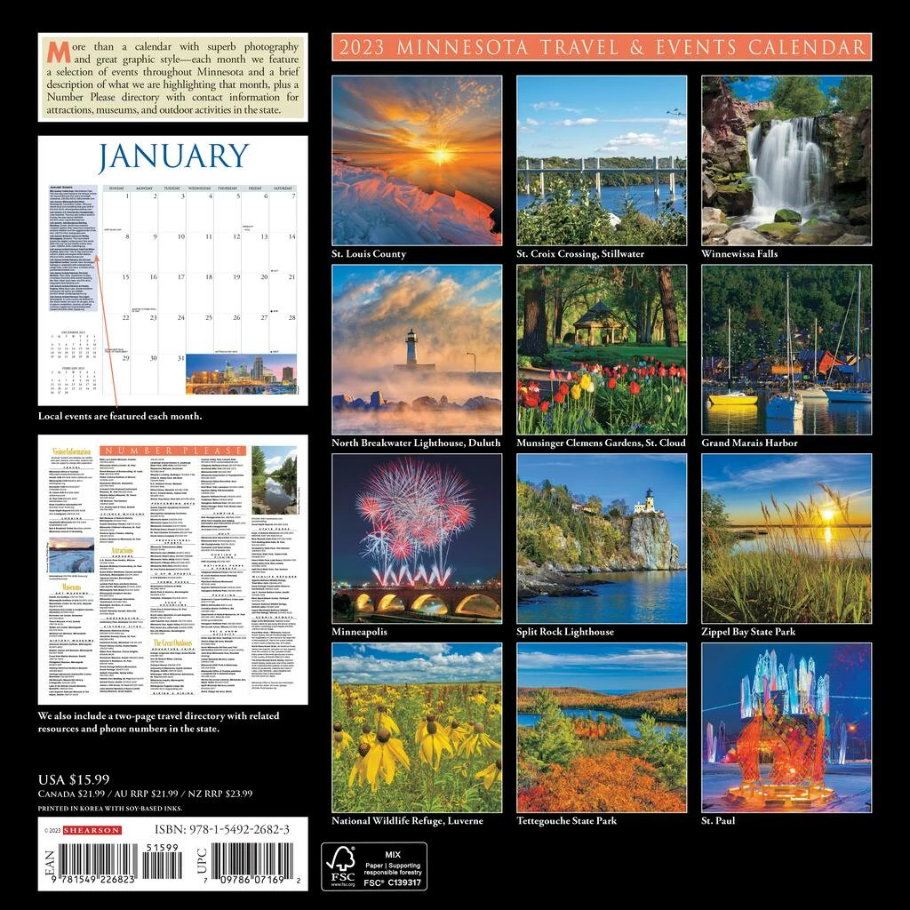Wholesale ✔️ 2023 Minnesota Wall Calendar by Willow Creek Press ✔️ 2 Wholesale ✔️ 2023 Minnesota Wall Calendar by Willow Creek Press ✔️ - Image 2