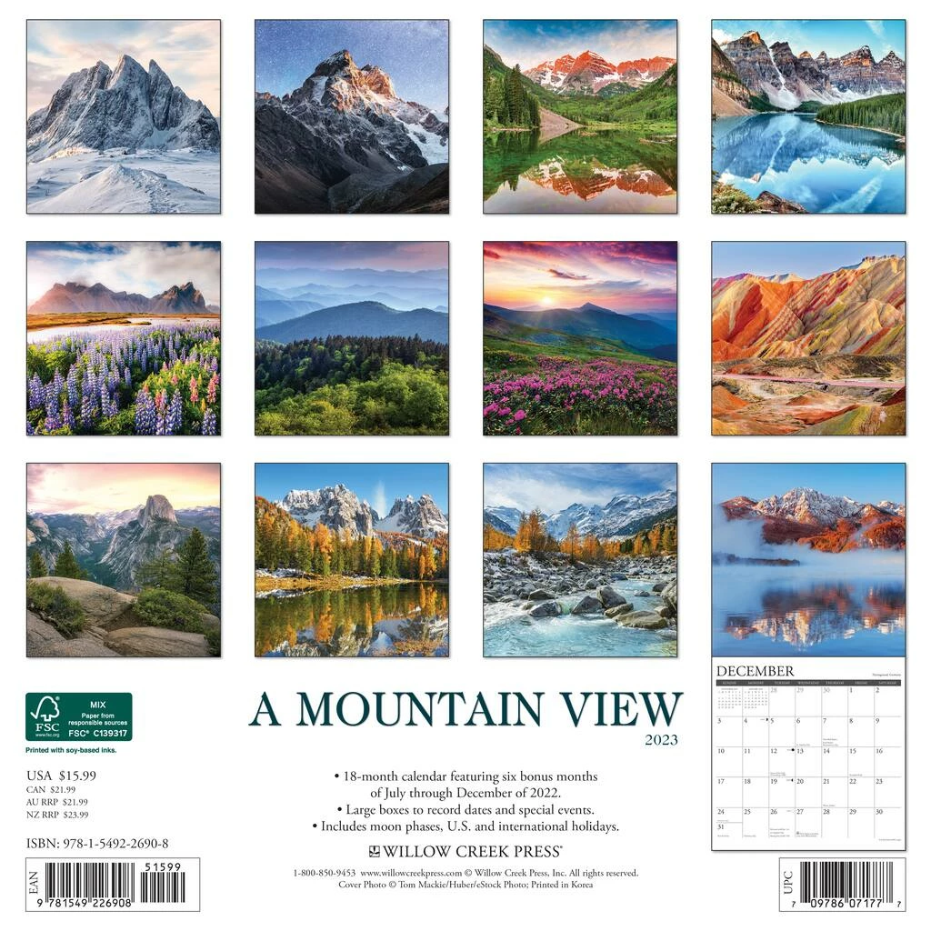 Outlet 👏 2023 A Mountain View Wall Calendar by Willow Creek Press 😉 2 Outlet 👏 2023 A Mountain View Wall Calendar by Willow Creek Press 😉 - Image 2