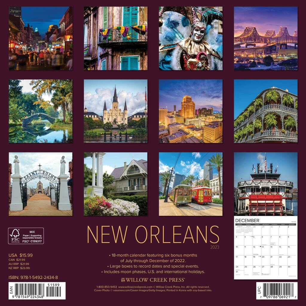 Brand new 𧨠2023 New Orleans Wall Calendar by Willow Creek Press π 2 Brand new 𧨠2023 New Orleans Wall Calendar by Willow Creek Press π - Image 2