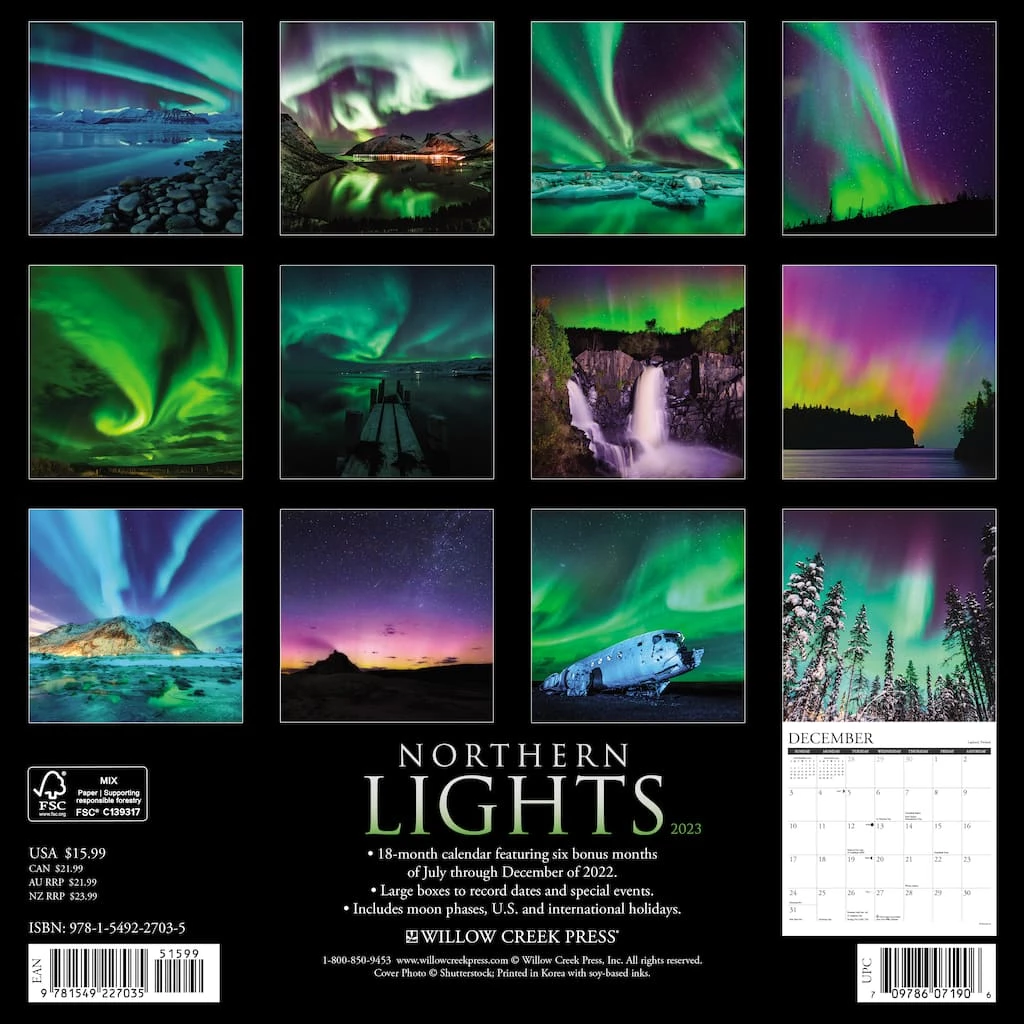 Budget 🎉 2023 Northern Lights Wall Calendar by Willow Creek Press 🌟 2 Budget 🎉 2023 Northern Lights Wall Calendar by Willow Creek Press 🌟 - Image 2