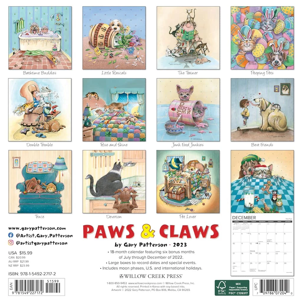 Cheap ๐ฏ 2023 Gary Patterson's Paws & Claws Wall Calendar by Willow Creek Press ๐ 2 Cheap ๐ฏ 2023 Gary Patterson's Paws & Claws Wall Calendar by Willow Creek Press ๐ - Image 2