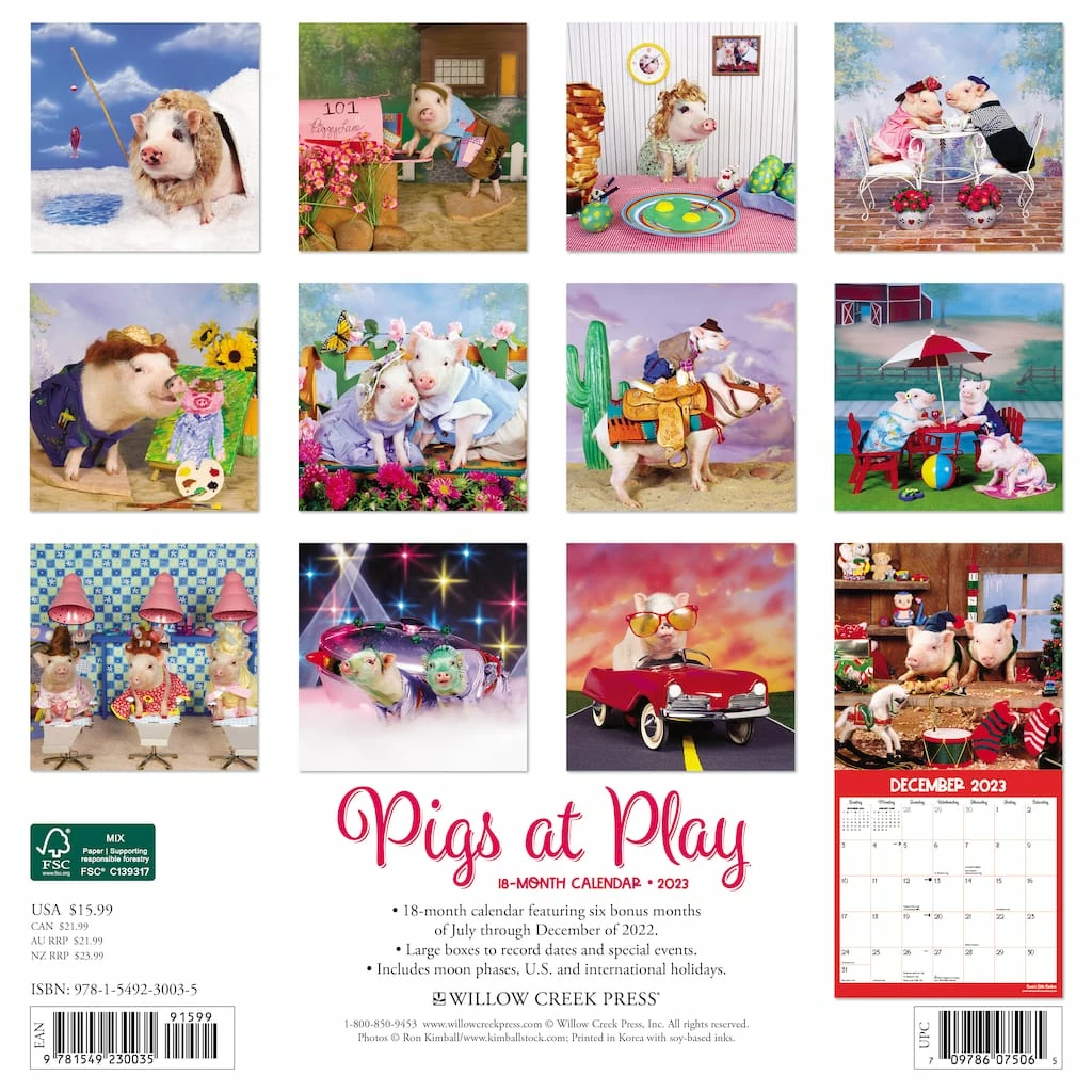 Buy โ๏ธ 2023 Pigs at Play Wall Calendar by Willow Creek Press ๐คฉ 2 Buy โ๏ธ 2023 Pigs at Play Wall Calendar by Willow Creek Press ๐คฉ - Image 2