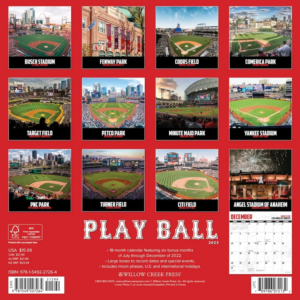 Best deal 🔥 2023 Play Ball Wall Calendar by Willow Creek Press 😉 2 Best deal 🔥 2023 Play Ball Wall Calendar by Willow Creek Press 😉 - Image 2