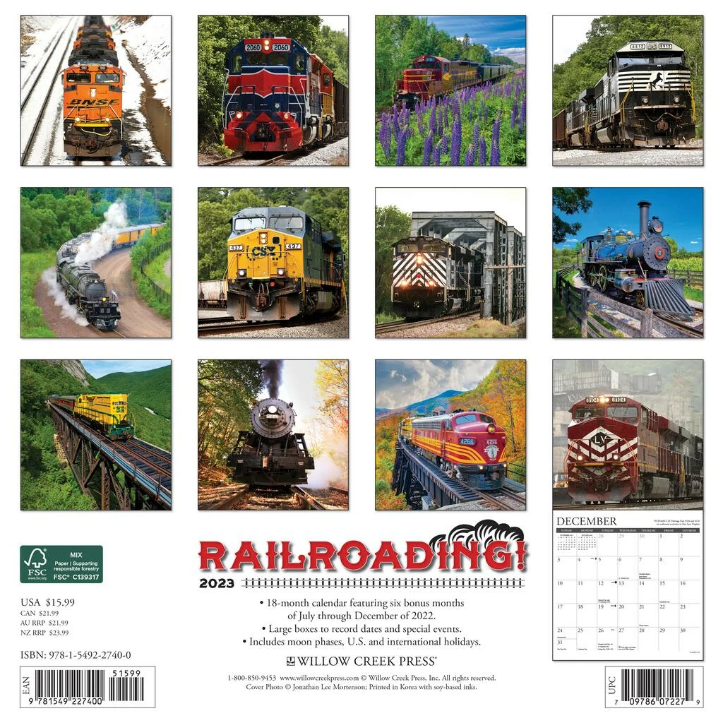 Promo 🥰 2023 Railroading Wall Calendar by Willow Creek Press ❤️ 2 Promo 🥰 2023 Railroading Wall Calendar by Willow Creek Press ❤️ - Image 2
