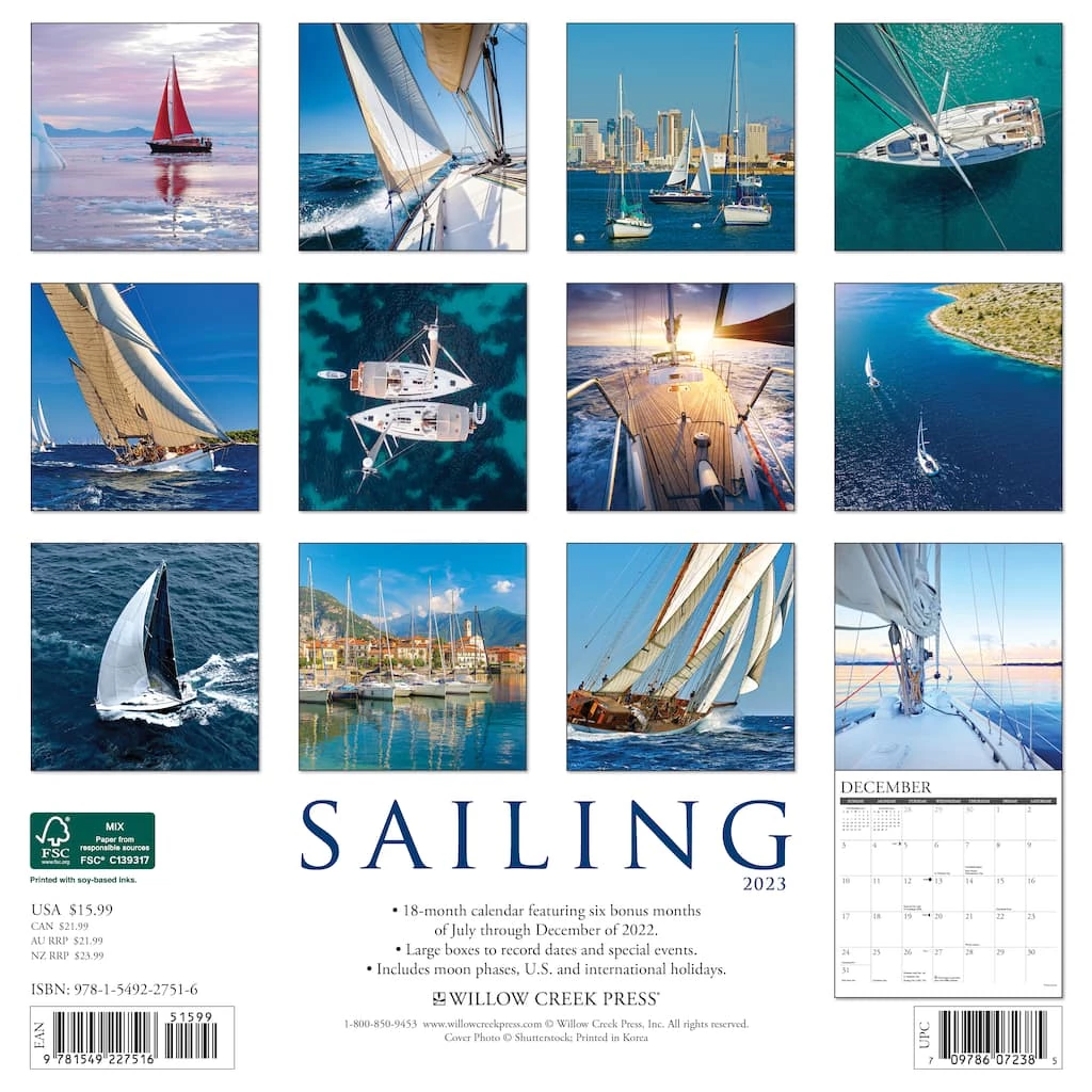 Buy β€οΈ 2023 Sailing Wall Calendar by Willow Creek Press π 2 Buy β€οΈ 2023 Sailing Wall Calendar by Willow Creek Press π - Image 2