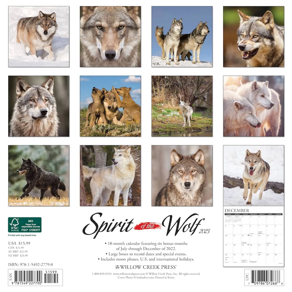 Budget ⭐ 2023 Spirit of the Wolf Wall Calendar by Willow Creek Press 🎉 2 Budget ⭐ 2023 Spirit of the Wolf Wall Calendar by Willow Creek Press 🎉 - Image 2