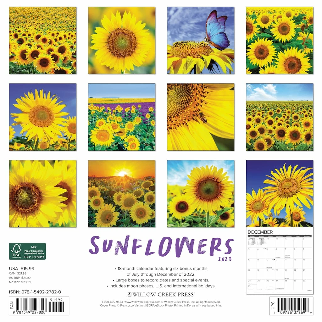 Coupon 🎁 2023 Sunflowers Wall Calendar by Willow Creek Press 🤩 2 Coupon 🎁 2023 Sunflowers Wall Calendar by Willow Creek Press 🤩 - Image 2