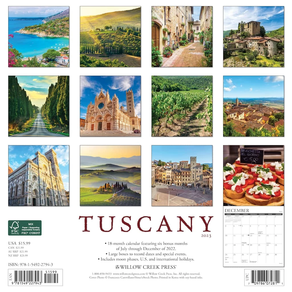Outlet ๐ 2023 Tuscany Wall Calendar by Willow Creek Press โ 2 Outlet ๐ 2023 Tuscany Wall Calendar by Willow Creek Press โ - Image 2