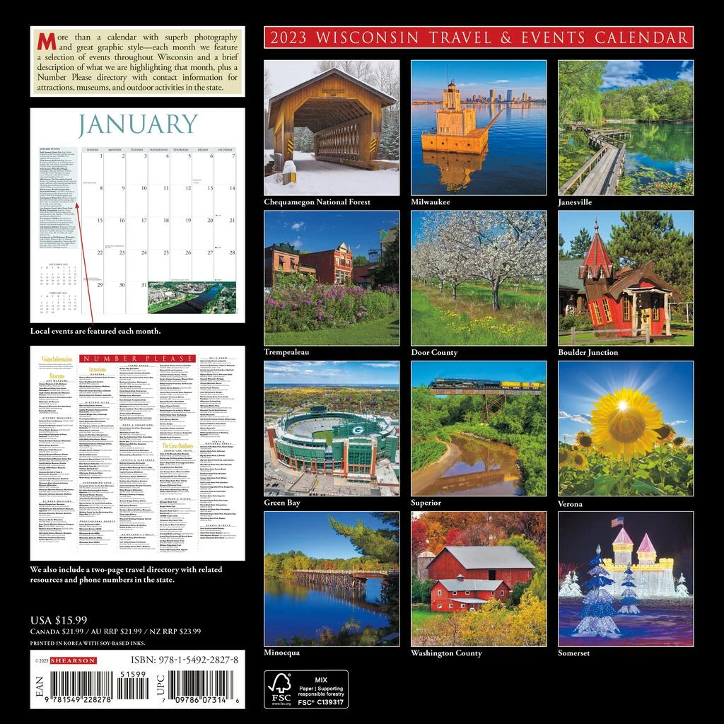 Promo π 2023 Wisconsin Wall Calendar by Willow Creek Press π 2 Promo π 2023 Wisconsin Wall Calendar by Willow Creek Press π - Image 2