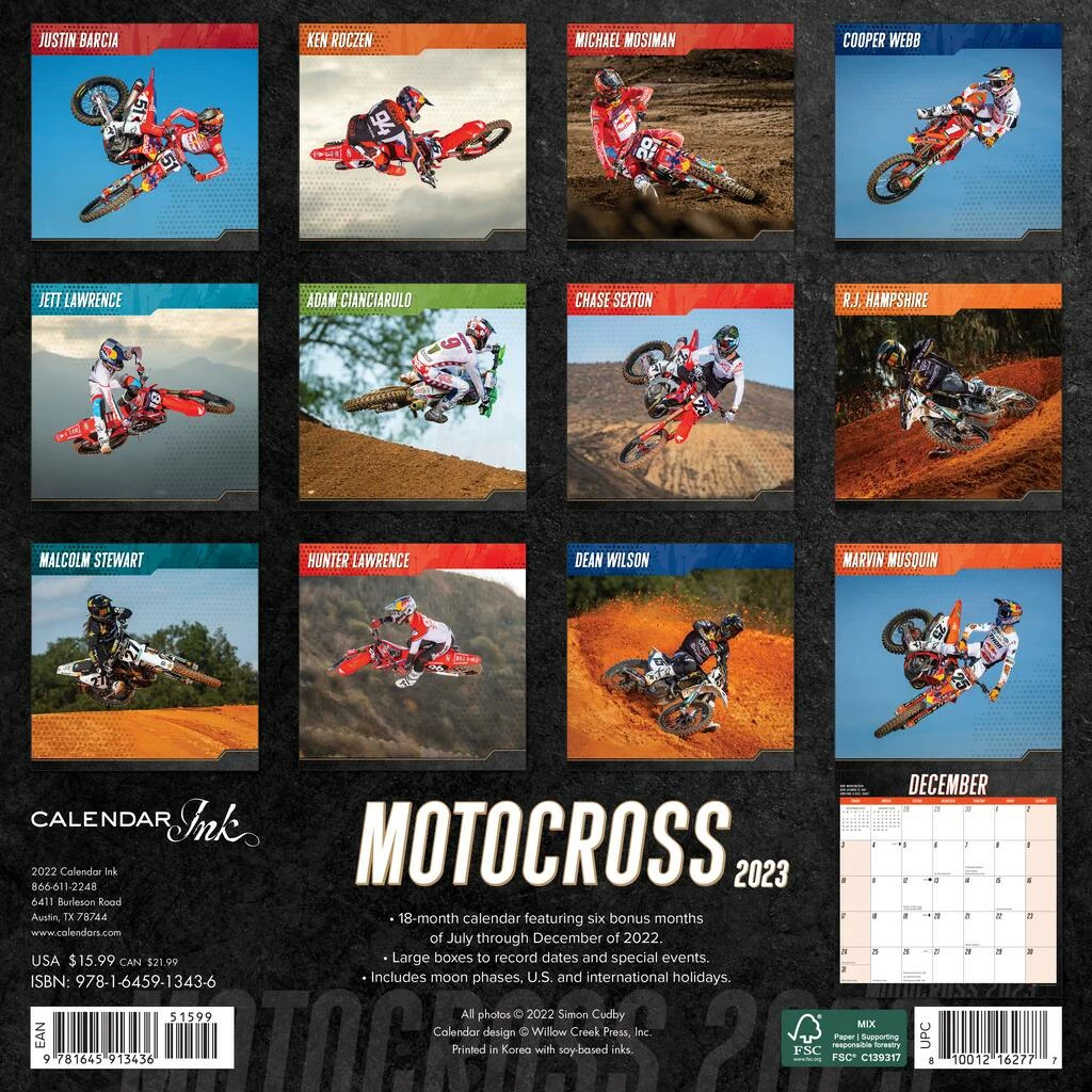 Discount π 2023 Motocross Wall Calendar by Willow Creek Press β 2 Discount π 2023 Motocross Wall Calendar by Willow Creek Press β - Image 2