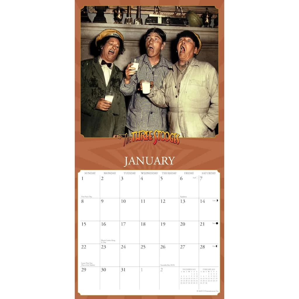 Brand new ๐งจ 2023 Three Stooges Mini Wall Calendar by Willow Creek Press ๐ 3 Brand new ๐งจ 2023 Three Stooges Mini Wall Calendar by Willow Creek Press ๐ - Image 3