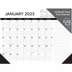 Wholesale 🎁 2023 Black & White Large Monthly Desk Pad Calendar by Willow Creek Press ❤️ -Cheap Willow Creek Press Store D670308S 3