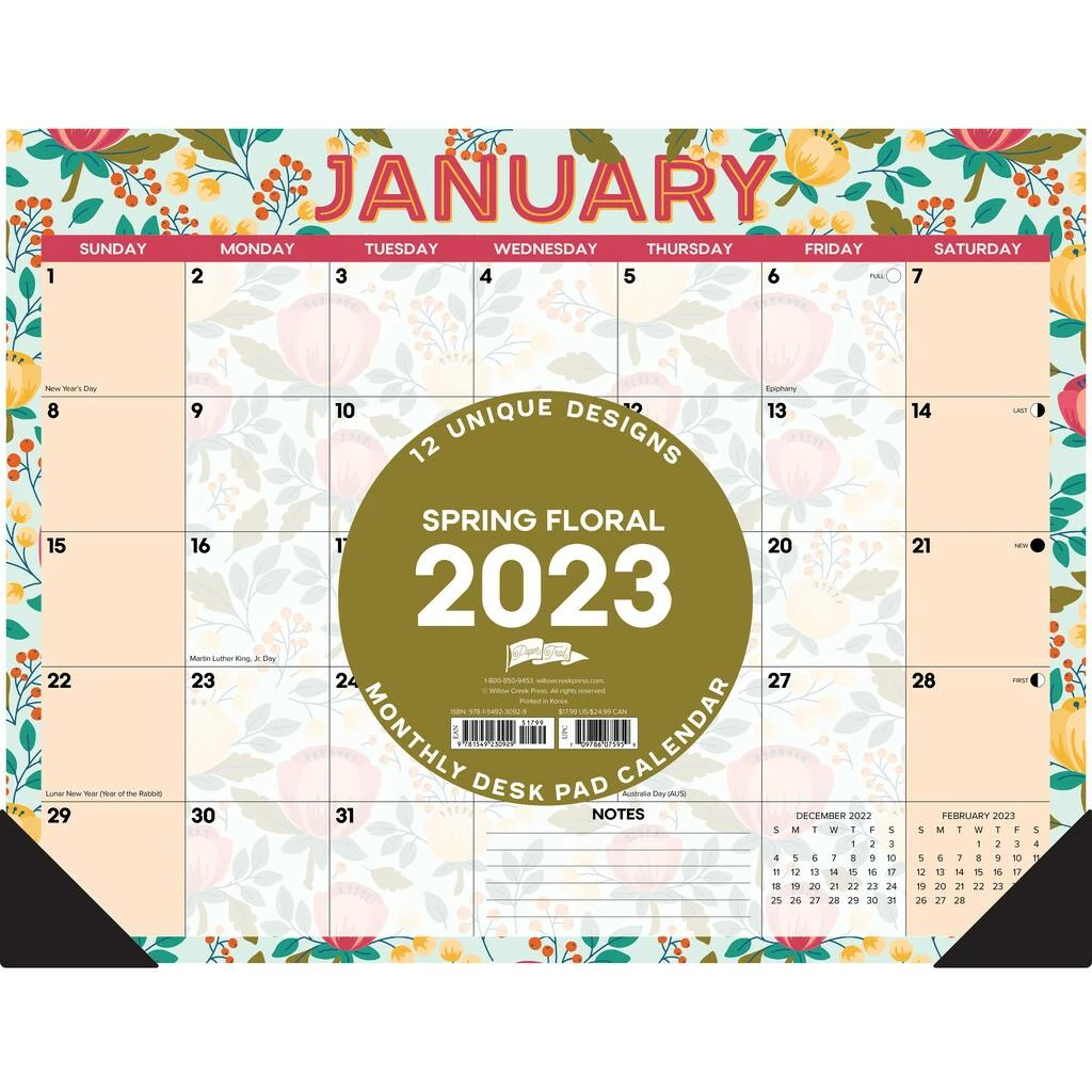 Hot Sale 🎁 2023 Spring Floral Large Monthly Desk Pad Calendar by Willow Creek Press 🤩 3 Hot Sale 🎁 2023 Spring Floral Large Monthly Desk Pad Calendar by Willow Creek Press 🤩 - Image 3