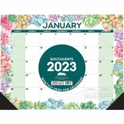 New ⌛ 2023 Succulent Large Monthly Desk Pad Calendar by Willow Creek Press 🥰 -Cheap Willow Creek Press Store D670311S 3