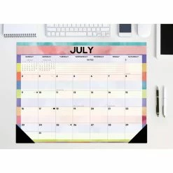Deals ๐ 2023 Watercolor Stripe Large Monthly Desk Pad Calendar by Willow Creek Press ๐งจ