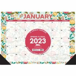 Budget 😀 2023 Spring Floral Small Monthly Desk Pad Calendar by Willow Creek Press 😀 -Cheap Willow Creek Press Store D670315S 3